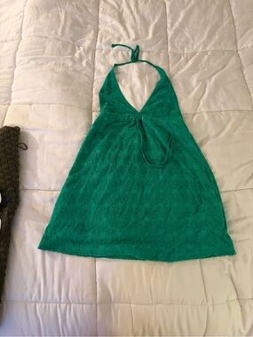 Green Halter beach cover up